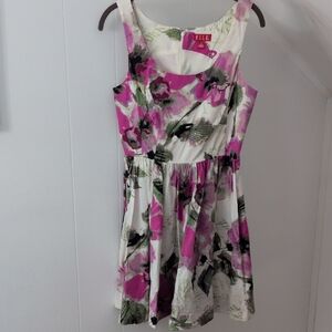 Elle Vibrant Floral Mini Dress in Pink and Black